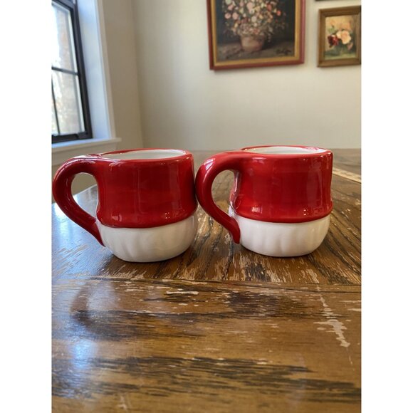 Set Of 2 Red & White Gnome Ceramic Mugs - Picture 4 of 7